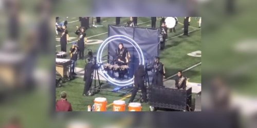 drummer inside a gyroscope