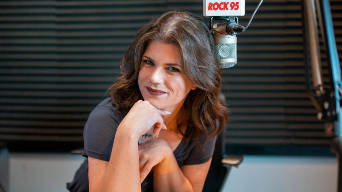 Rachel from Rock 95 in the Studio