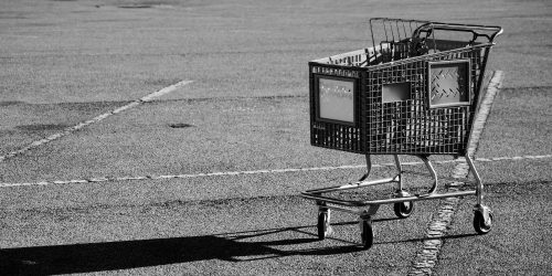 shopping cart in parking lot