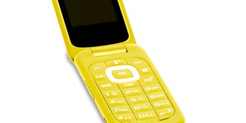 Yellow flip phone via pexels by Frank Schrader