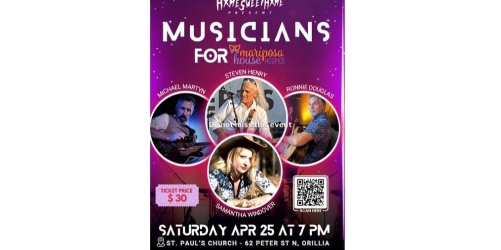 Musicians for mariposa hospice from Hxmesweethxme. Don't miss this event.
