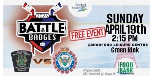 3rd Annual Bradford Battle of the Badges Charity Hockey Game Helping Hand Food Bank