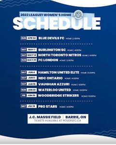 Women's Rovers FC 2022 Schedule